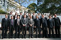 The delegation led by Prof. Zheng Nanning (fourth from right, front row), President Xi’an Jiaotong University visits Prof. Henry Wong (middle, front row), Head of New Asia College